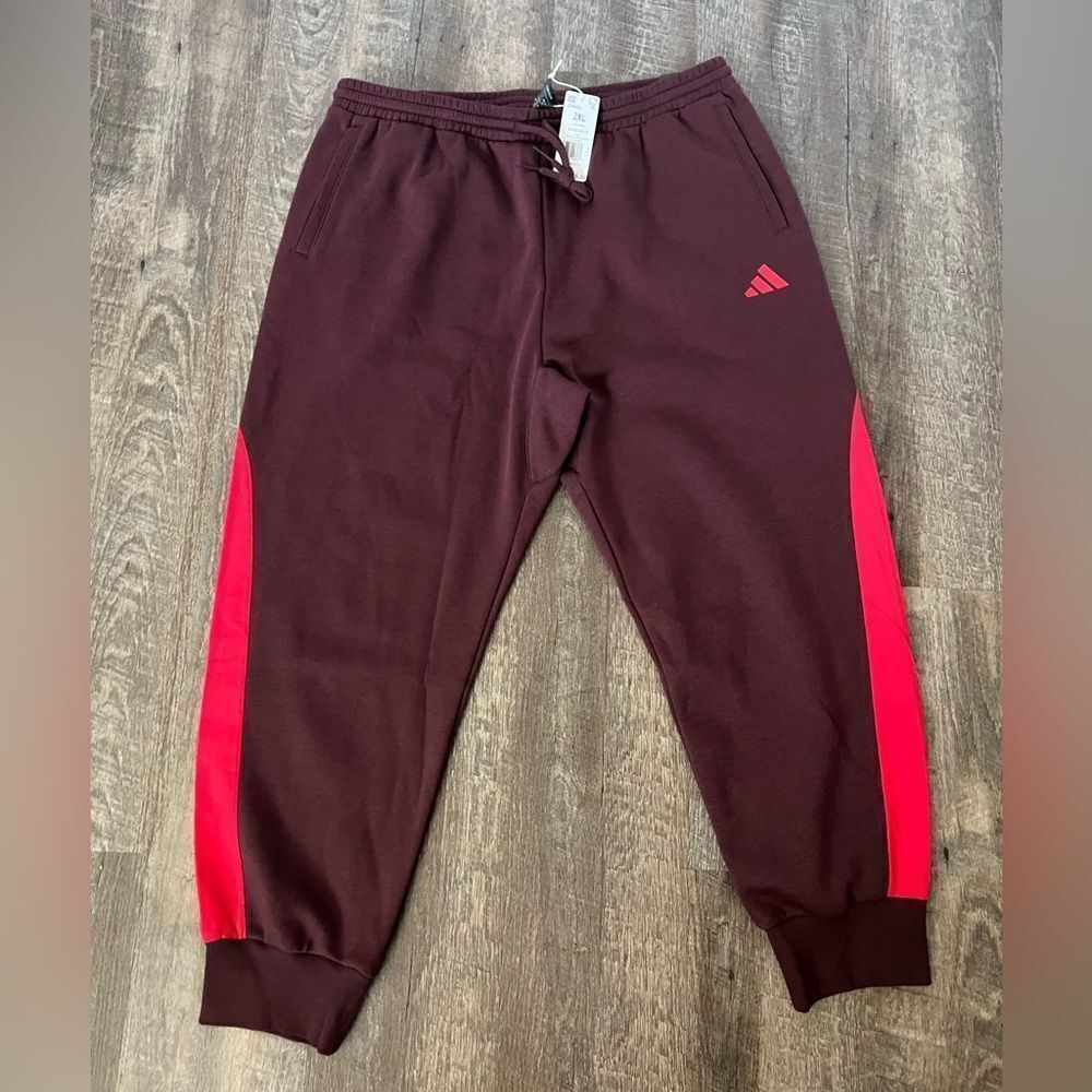 Adidas Essentials Colorblock Fleece Joggers- Size 2XL